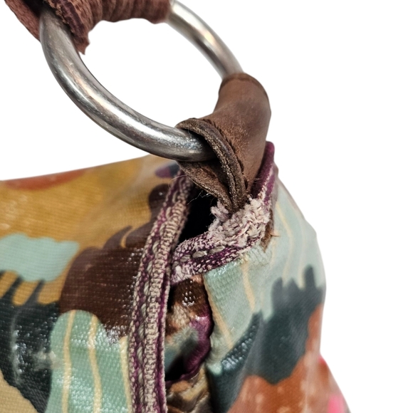 Fossil Key-Per Colorful Coated Canvas Messenger Crossbody Laptop Bag - Picture 5 of 14